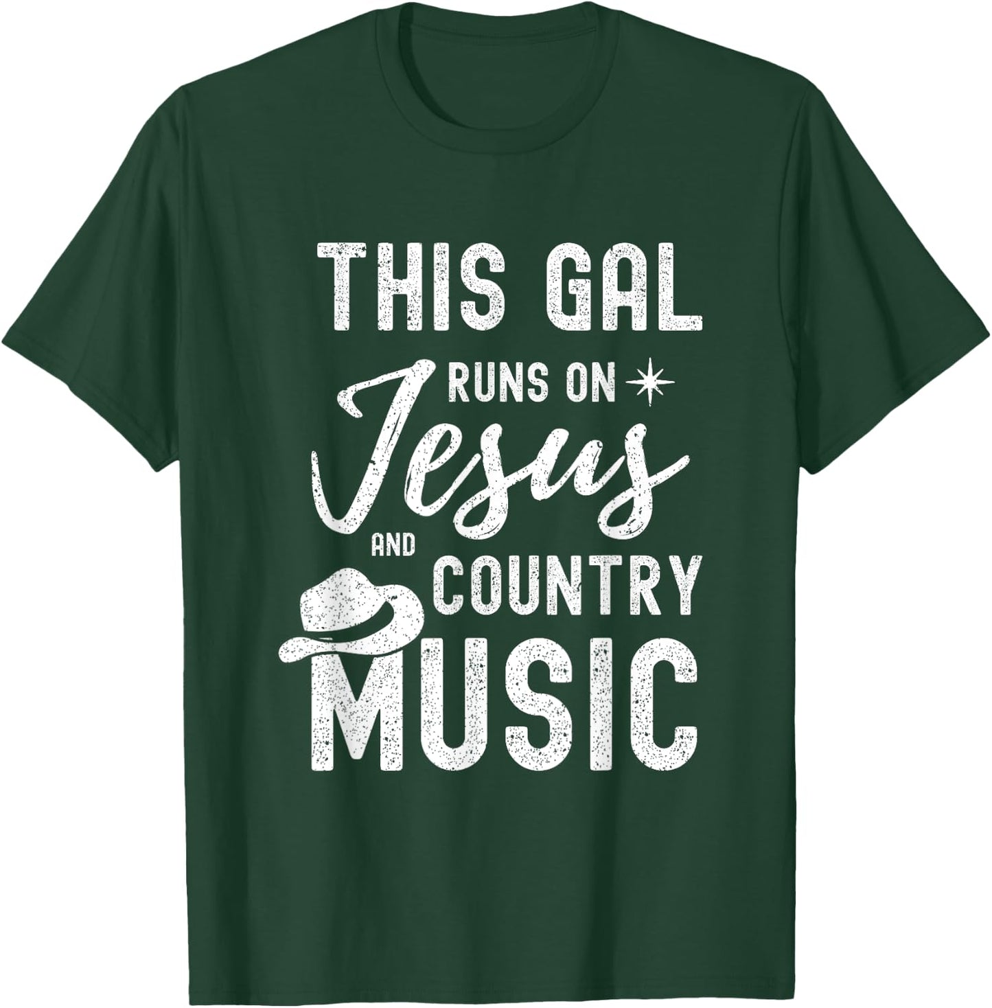 This Gal Runs On Jesus And Country Music Lover Western Women T-Shirt - T-Shirt | Forest