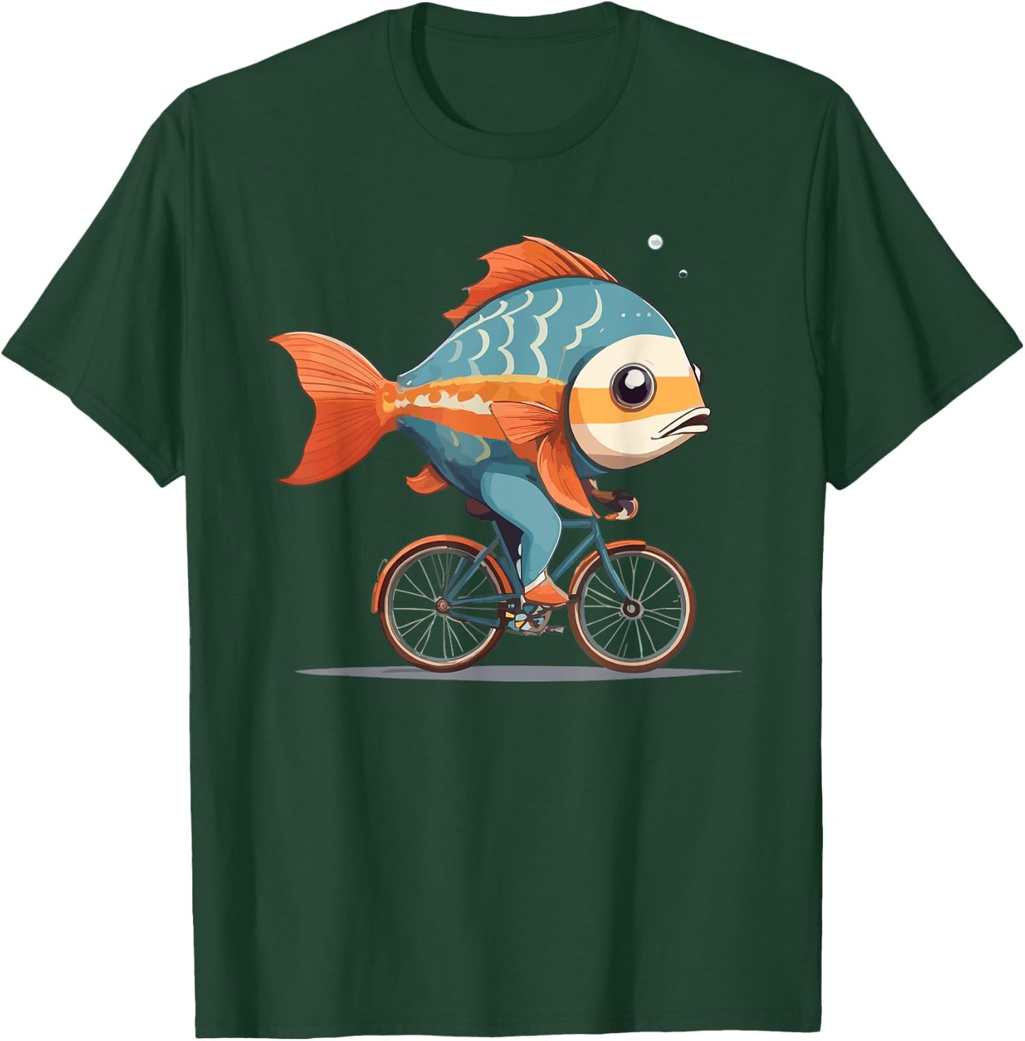 Cute Fish riding a bike, Fish and Bike T-Shirt - T-Shirt | Forest