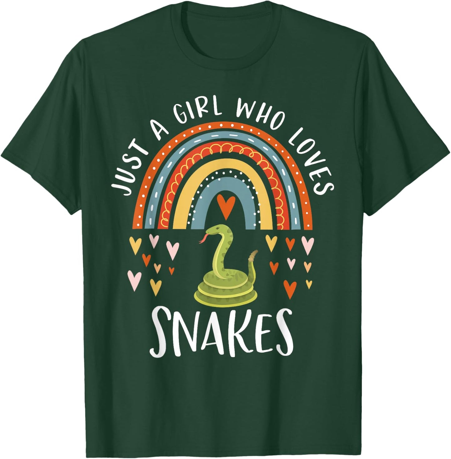 Just A Girl Who Loves Snakes Rainbow Gifts for Snake Lover T-Shirt - T-Shirt | Forest
