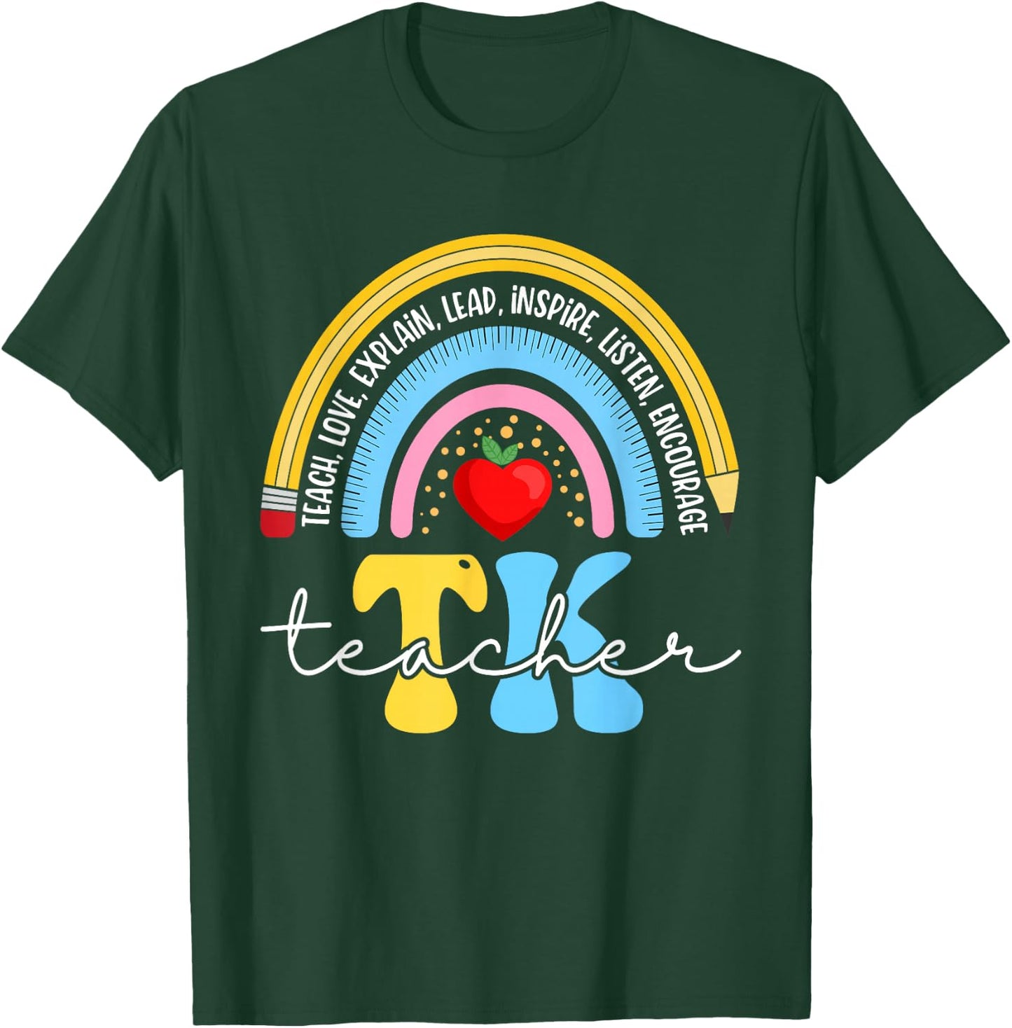 Tk Teacher Retro Back To School Transitional Kindergarten Men Women T-Shirt - T-Shirt | Forest
