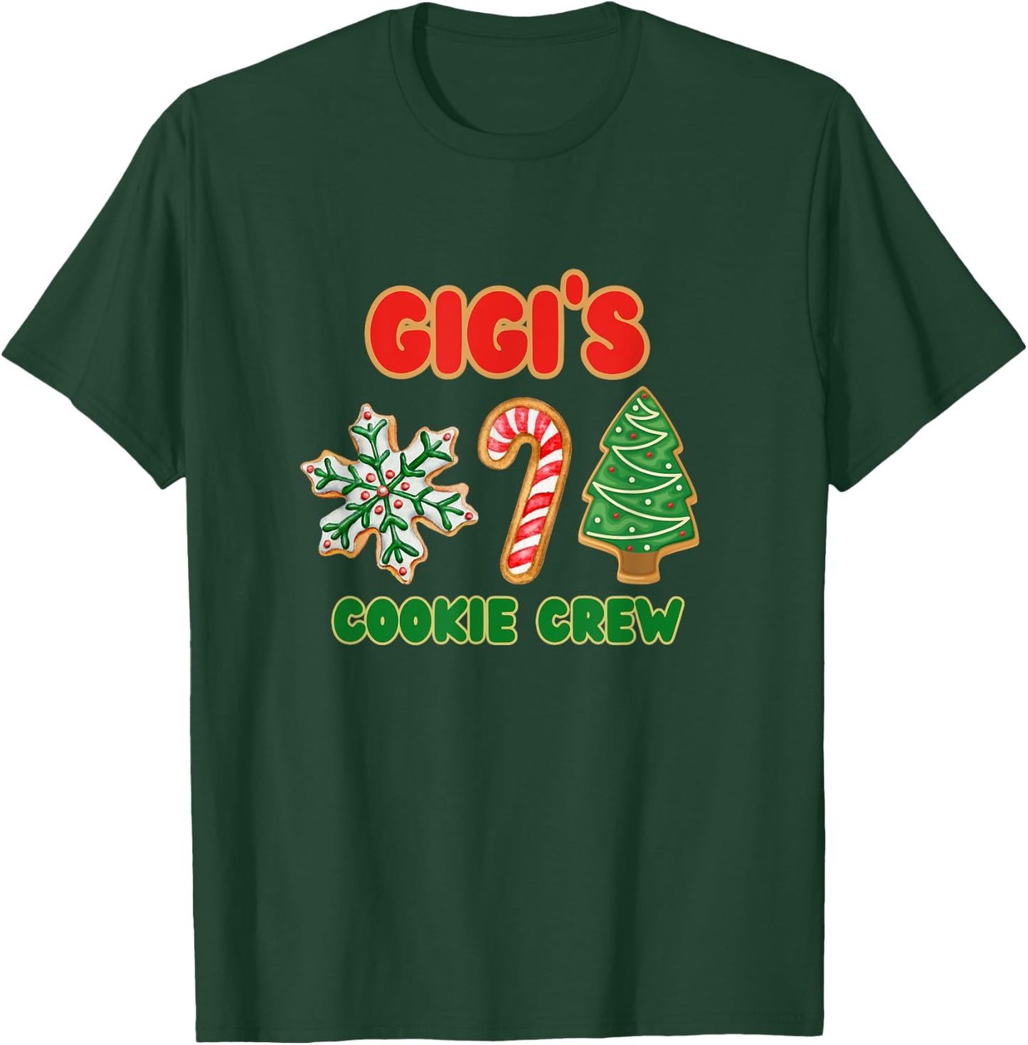 Cute Gigi Christmas Cookie Helper Crew T-Shirt - T-Shirt | Forest