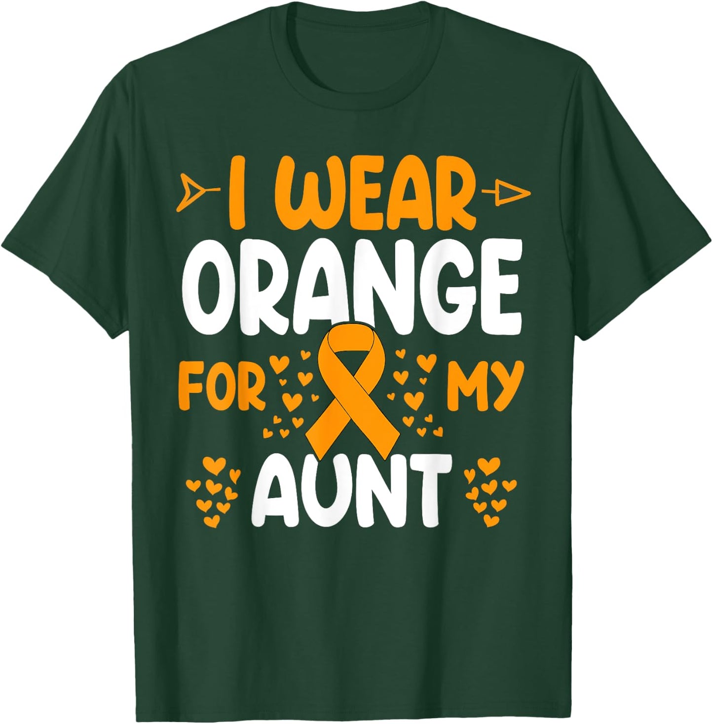 I wear Orange for my Aunt Shirts Kidney Cancer T-Shirt - T-Shirt | Forest
