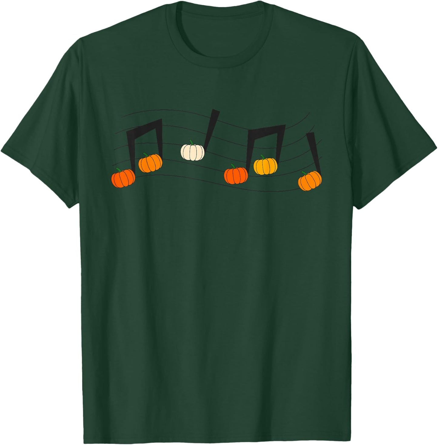 Music Note Pumpkin Fall Music Teacher Halloween Costume T-Shirt - T-Shirt | Forest