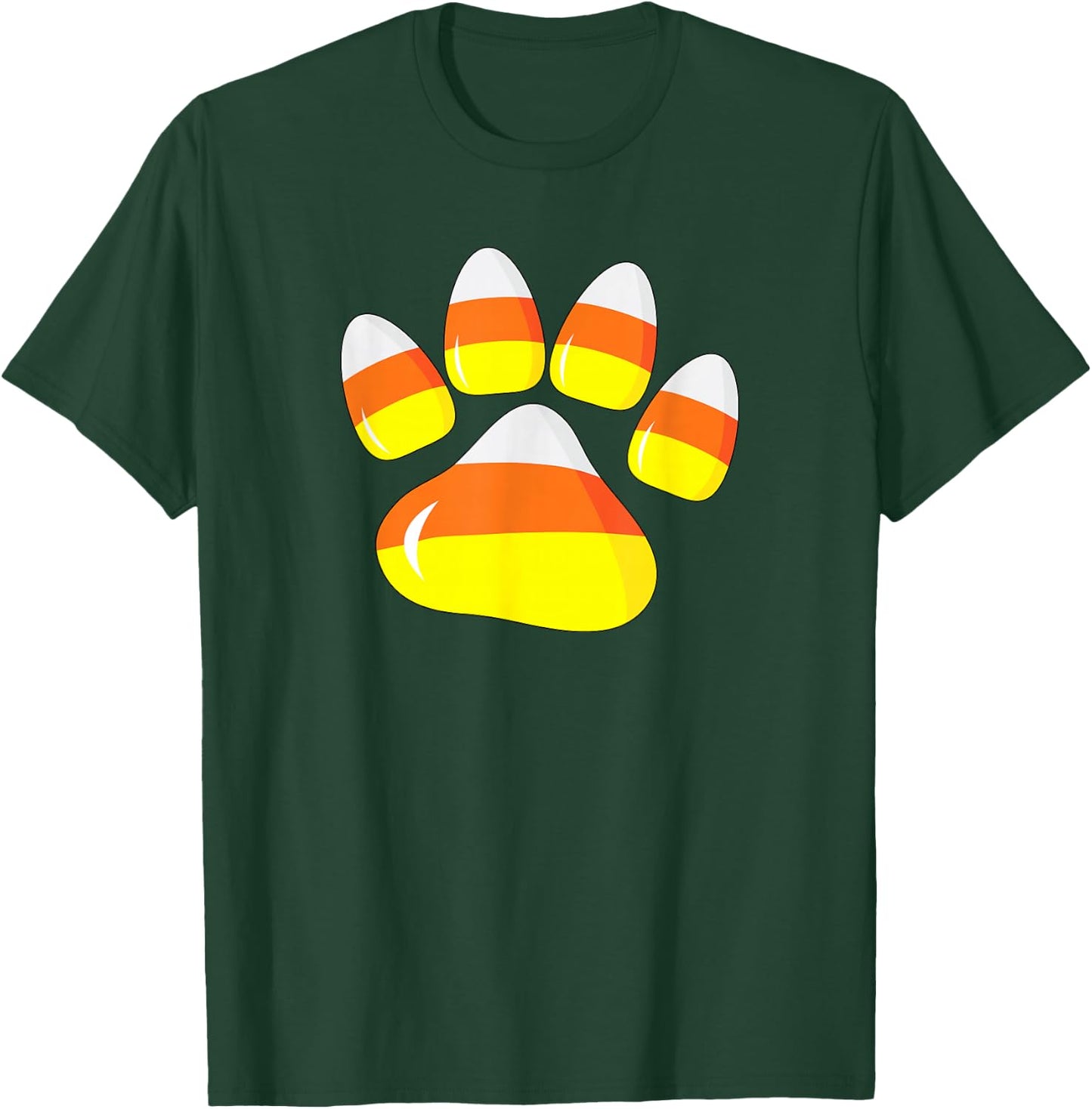 Halloween Costume Candy Corn Paw Dog Funny Pet For Dog Owner Women Kids T-Shirt - T-Shirt | Forest