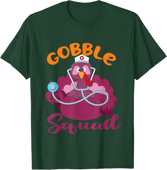 cardiac Nurse Gobble Squad, Funny Turkey Thanksgiving, er T-Shirt - T-Shirt | Forest