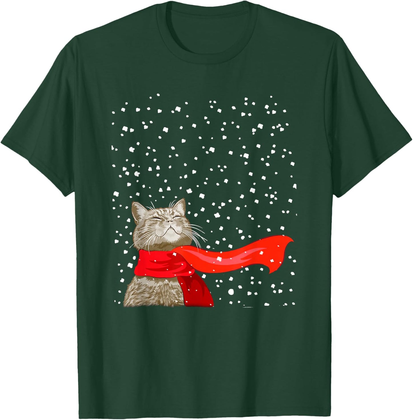 Cats Play Snow Winter Funny Cat Lover Merry Christmas T-Shirt - T-Shirt | Forest