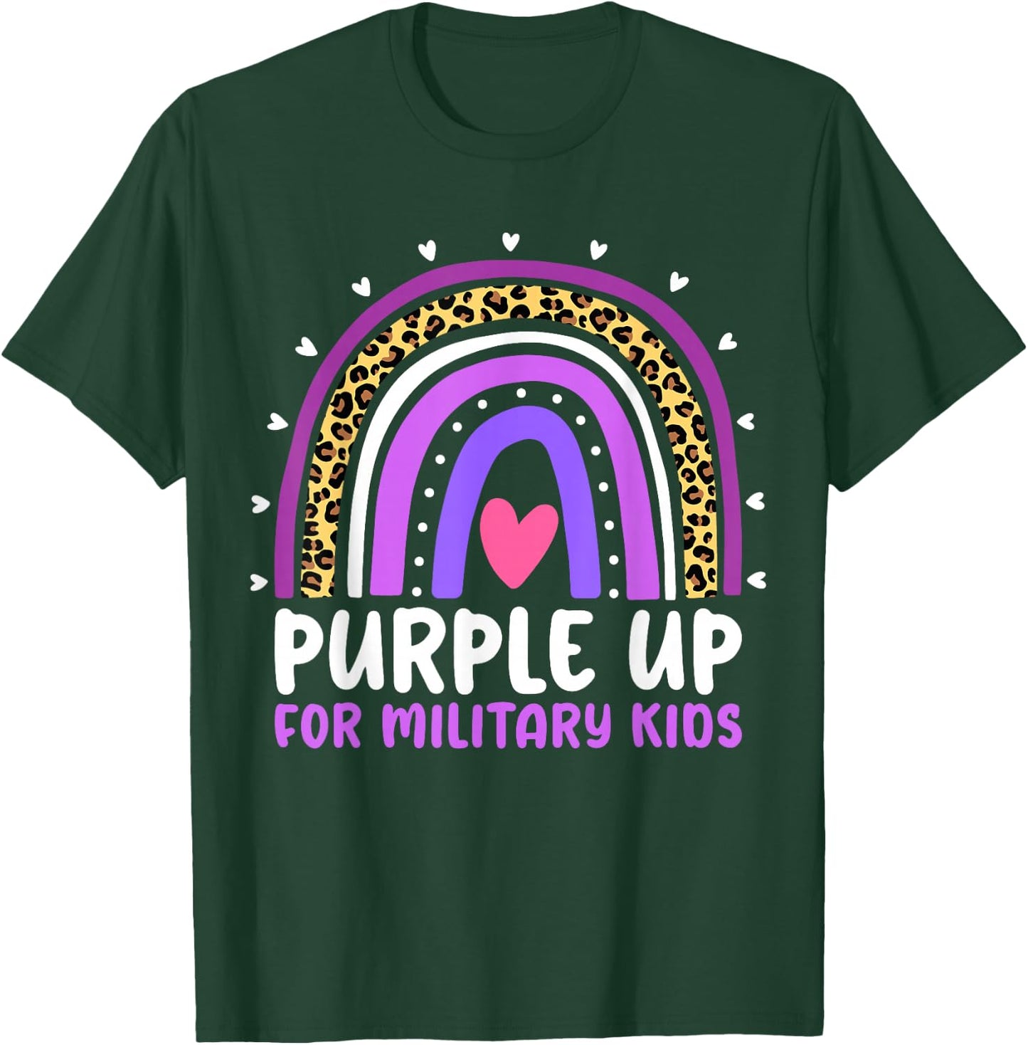 Purple Up for Military Kids Month Military Child Rainbow Small T-Shirt - T-Shirt | Forest
