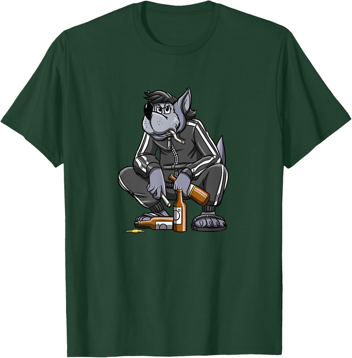 Russian Gopnik Russian Squat Nu Pogodi Wolf Russian T-Shirt - T-Shirt | Forest