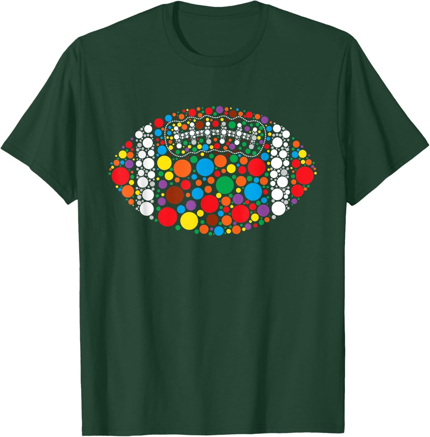 Colorful Polka Dot Football for Dots Day cool sports art T-Shirt - T-Shirt | Forest