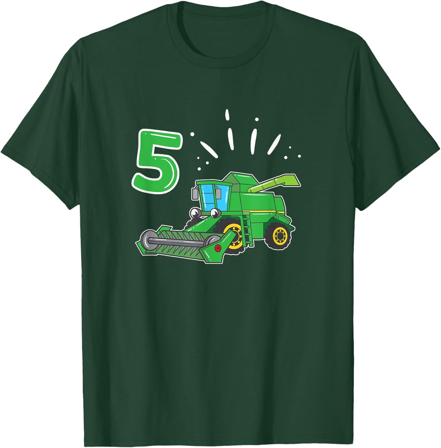 Farmer Combine Harvester 5 Years Children's Birthday T-Shirt - T-Shirt | Forest