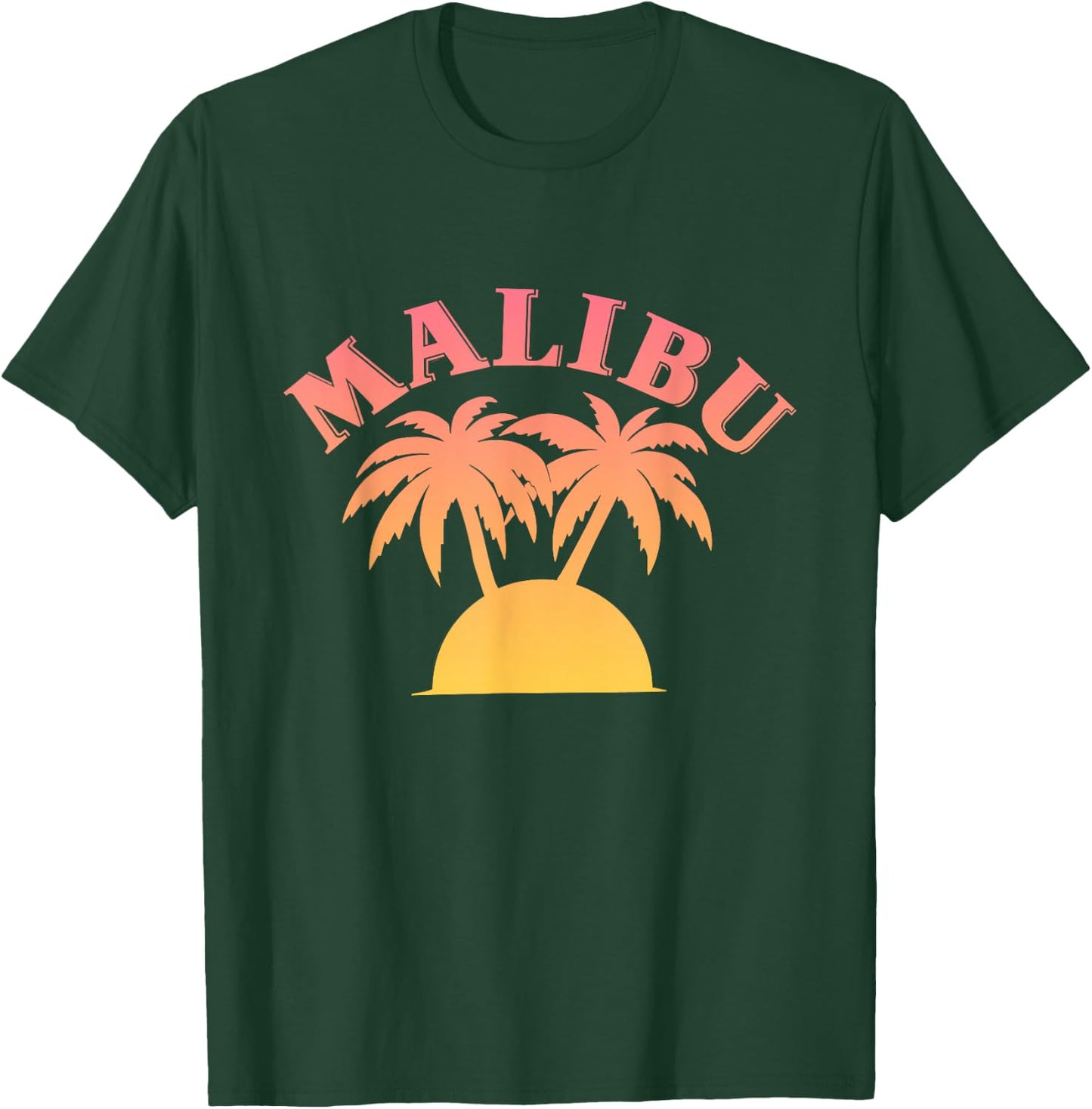 Malibu Sunset - California - Aesthetic Design - Classic T-Shirt - T-Shirt | Forest