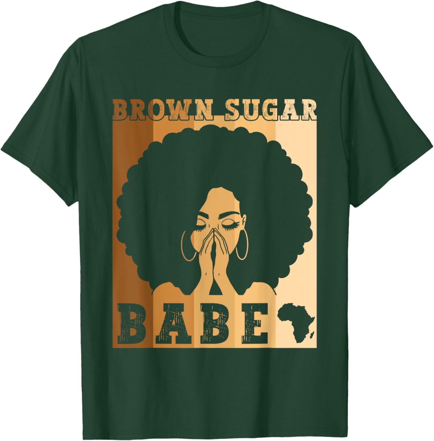 Brown Sugar Babe Afro Queen Black Women Black History Month T-Shirt - T-Shirt | Forest