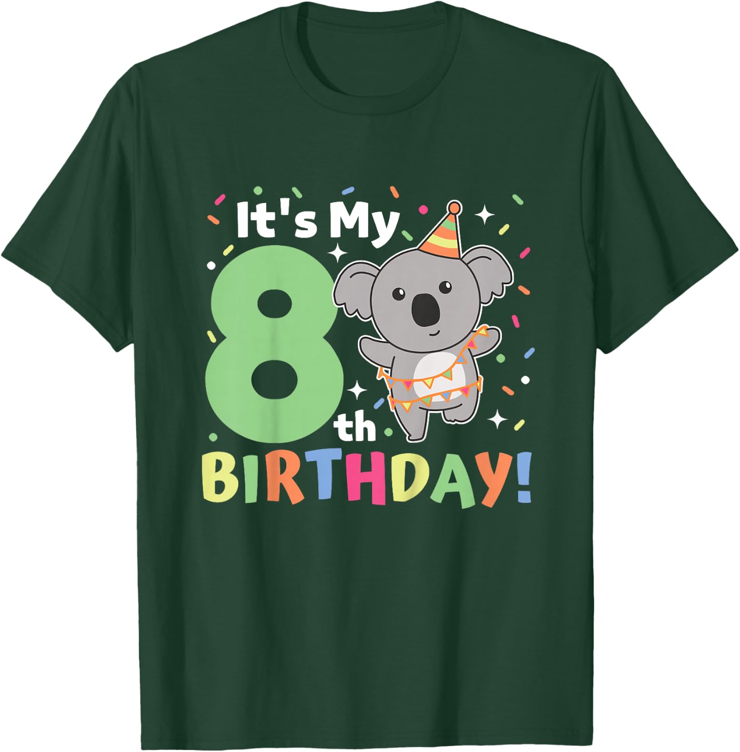 Koala 8th Birthday For Kids Eight Years Old Koala T-Shirt - T-Shirt | Forest