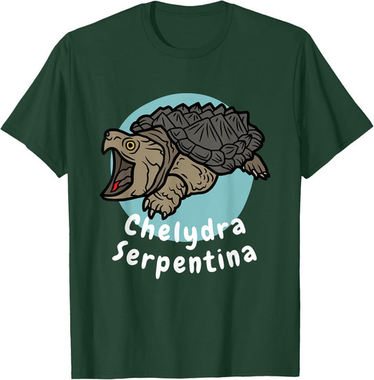 Chelydra Serpentina – Common Snapping Turtle Scientific Name T-Shirt - T-Shirt | Forest