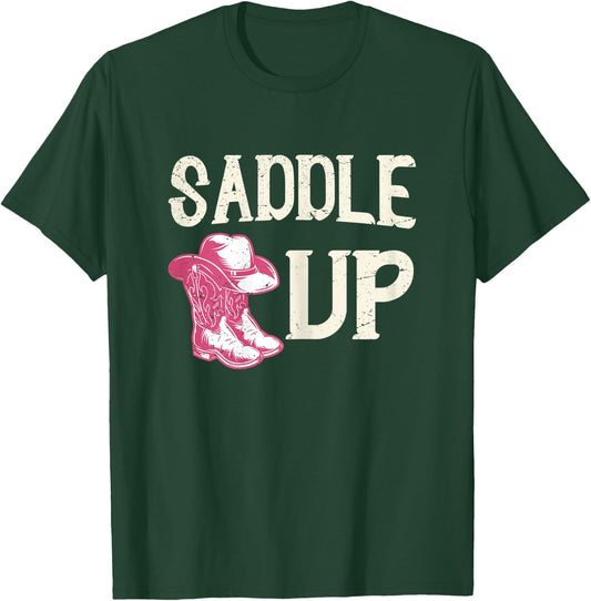 Funny Cowgirl Graphic Women Girls Cowgirl Western Rodeo T-Shirt - T-Shirt | Forest
