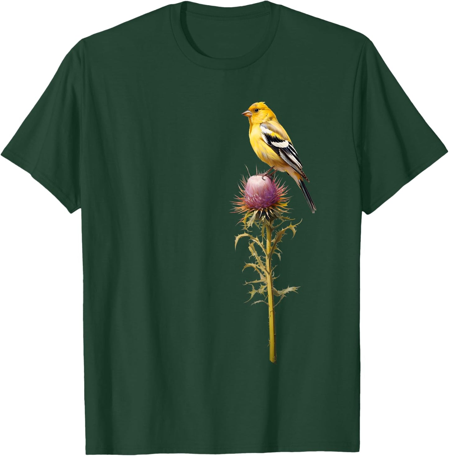 Birding and Bird Lovers Apparel Decor Accessories American Goldfinch Backyard Bird Watching Watchers Birder -Adults Black Short Sleeve Small T-Shirt - T-Shirt | Forest