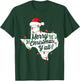 Funny Southern Humor Merry Christmas Y'All Texas Map Santa T-Shirt - T-Shirt | Forest