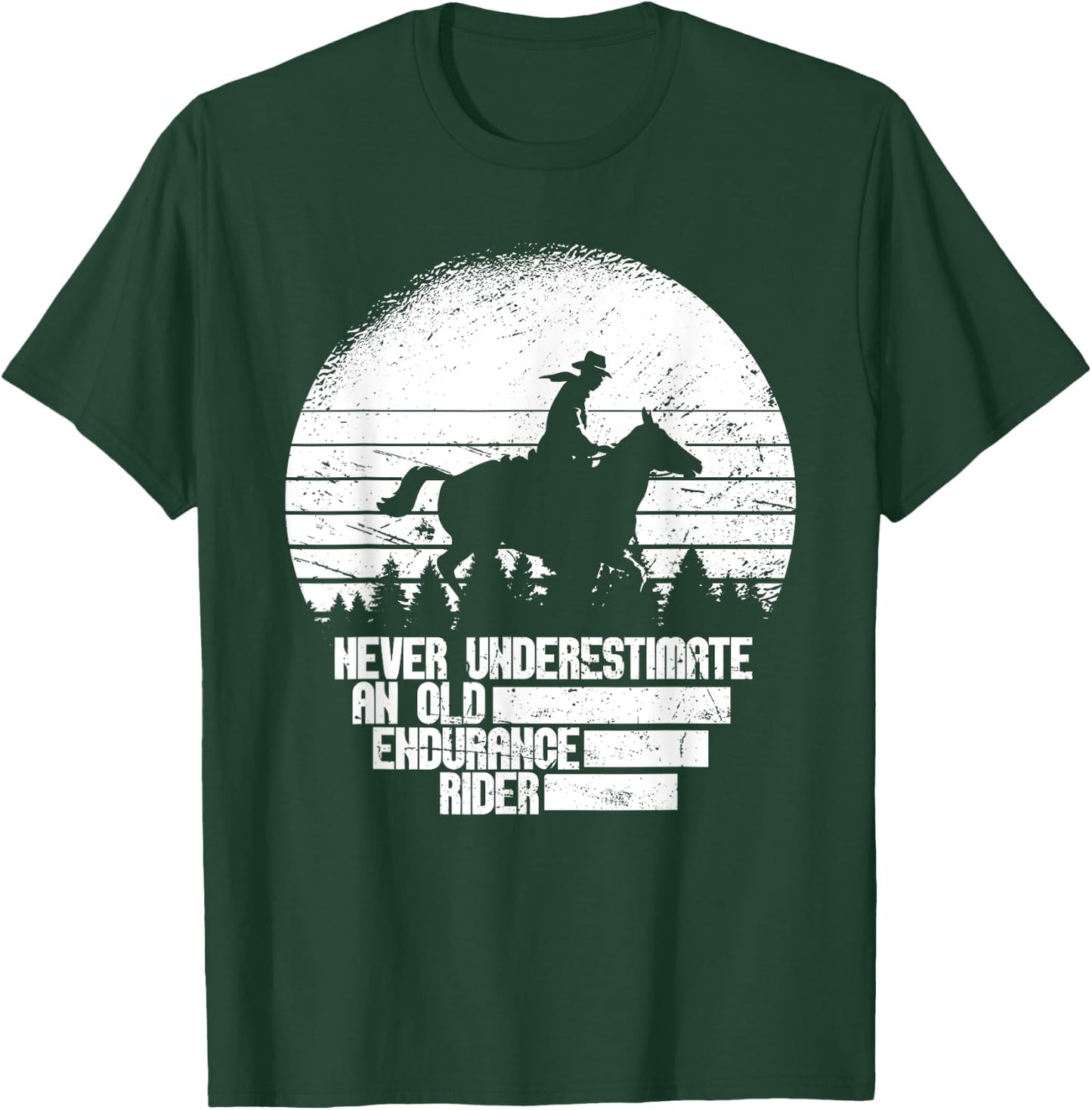 Retro Horse Riding Equestrian - Vintage Endurance Riding T-Shirt - T-Shirt | Forest