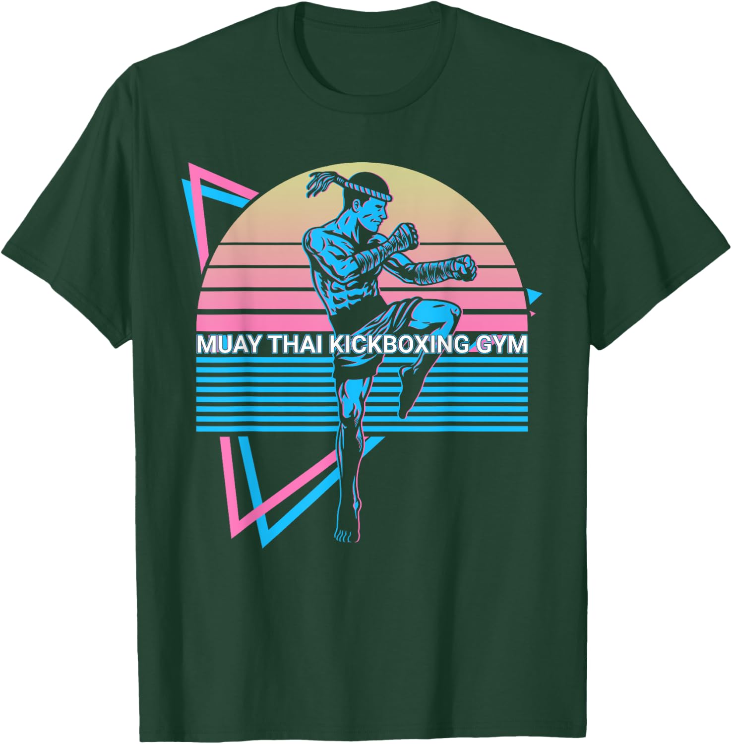 Muay Thai Kickboxing Retro Muay Thai Kickboxing Gym T-Shirt - T-Shirt | Forest