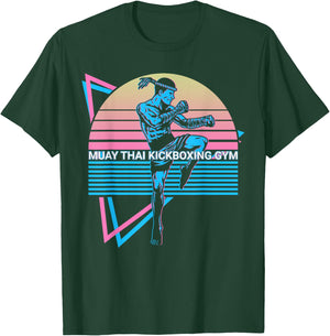 Muay Thai Kickboxing Retro Muay Thai Kickboxing Gym T-Shirt - T-Shirt | Forest