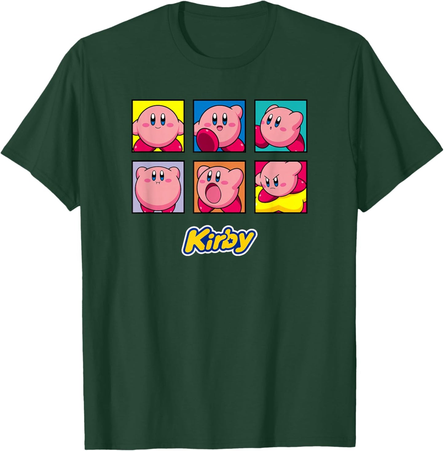 Kirby Vintage Panel Collage Poster - -Kids - Black - Small T-Shirt - T-Shirt | Forest