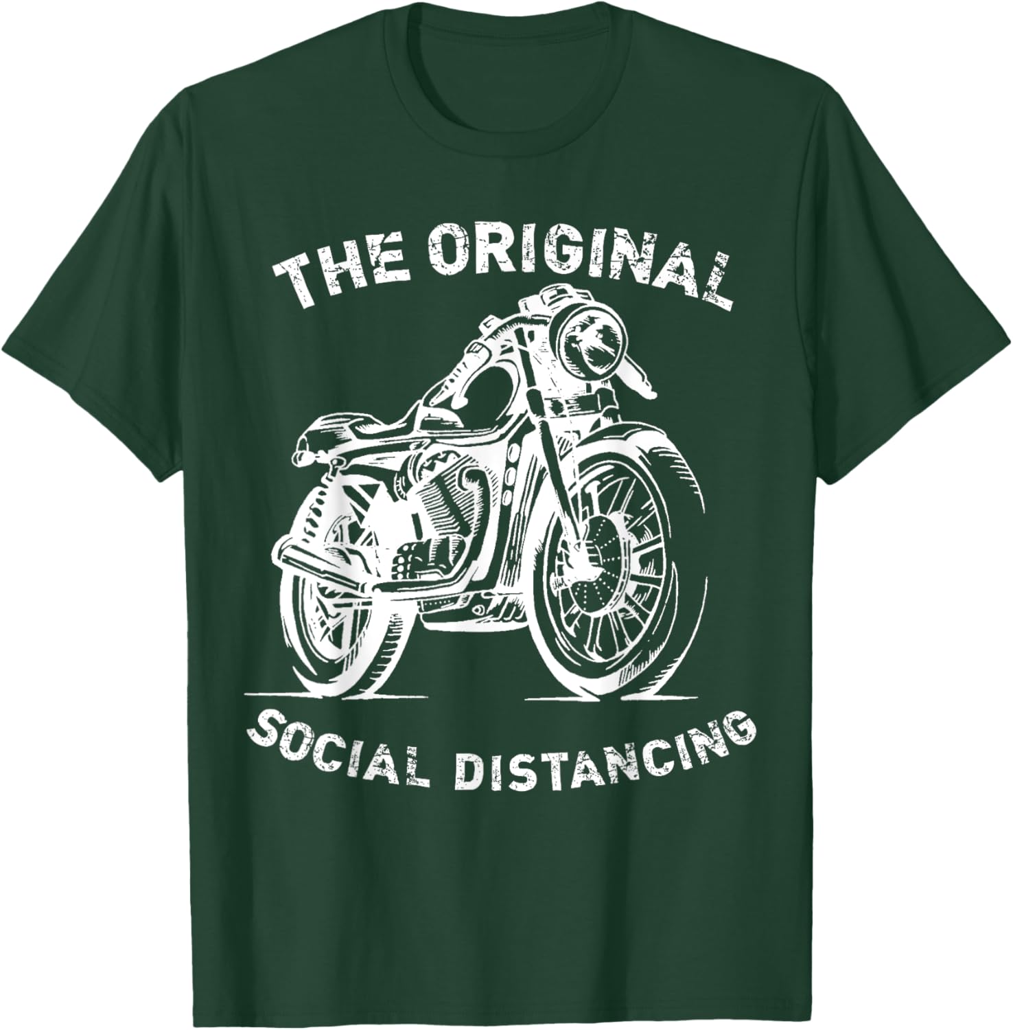 Funny Motorcycle Original Social Distancing T-Shirt - T-Shirt | Forest