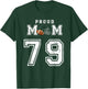 Custom Proud Football Mom Number 79 Personalized T-Shirt - T-Shirt | Forest