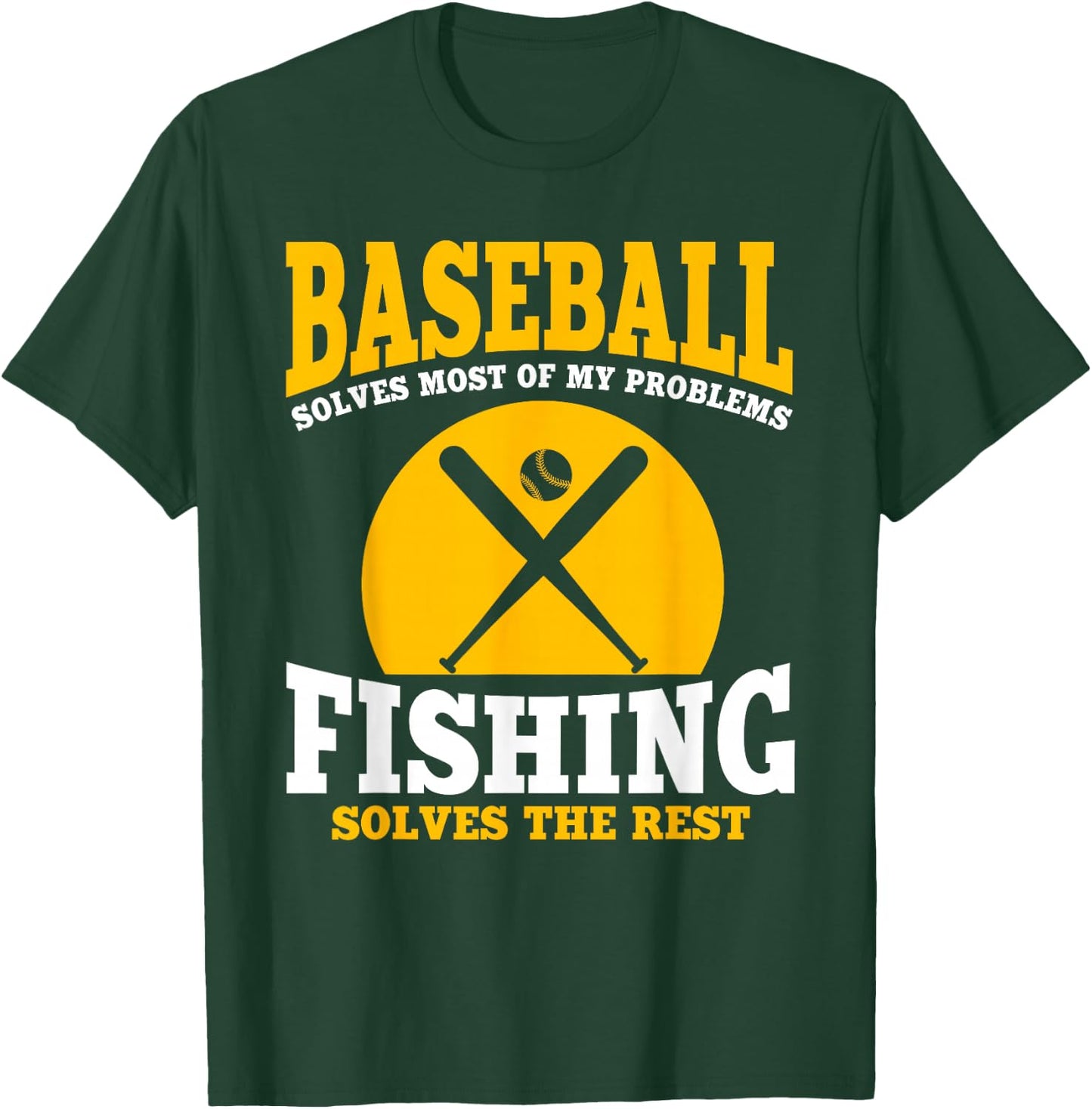 Funny Baseball And Fishing Outfit Love Catch Fish T-Shirt - T-Shirt | Forest