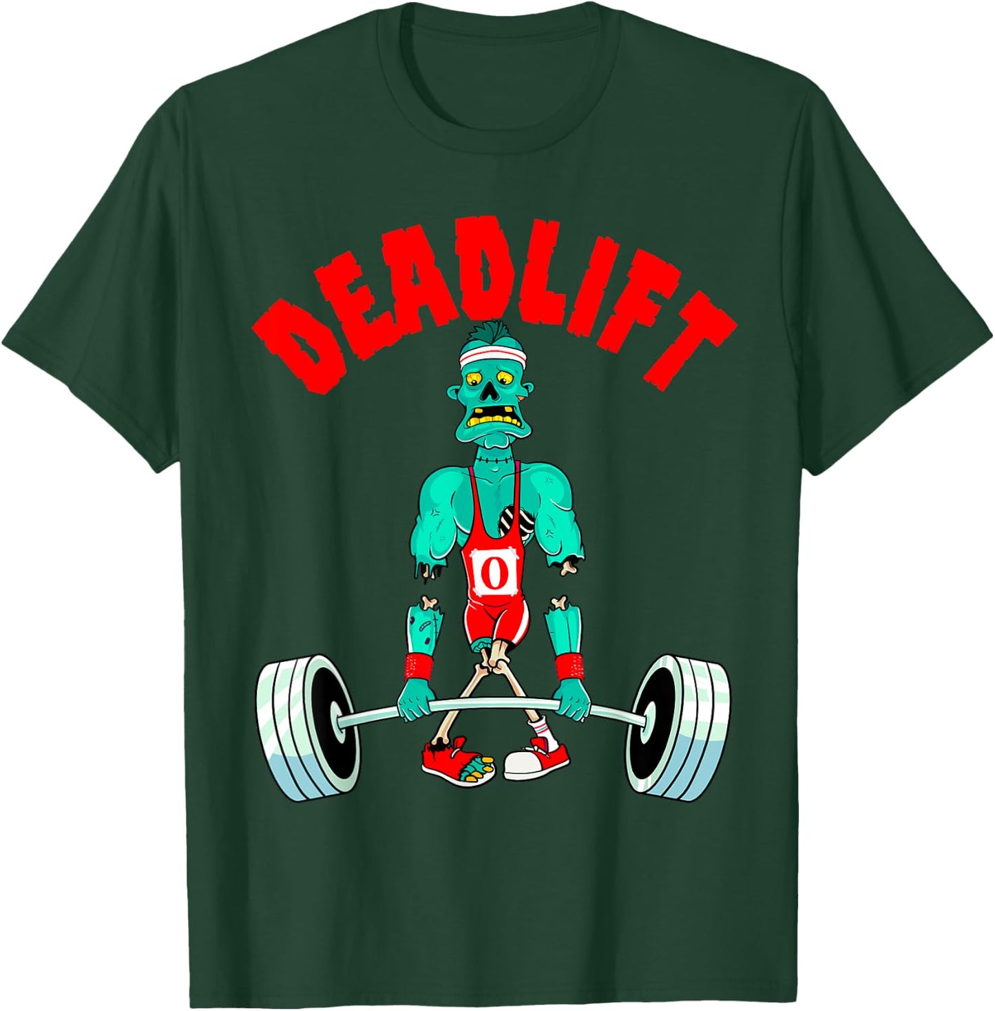 Halloween Workout Zombie Deadlift Weightlifting Men Women T-Shirt - T-Shirt | Forest