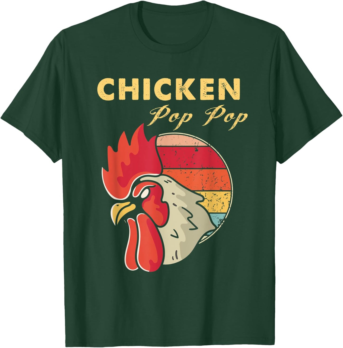 Chicken Pop Pop Grandpa Poultry Farmer Vintage T-Shirt - T-Shirt | Forest