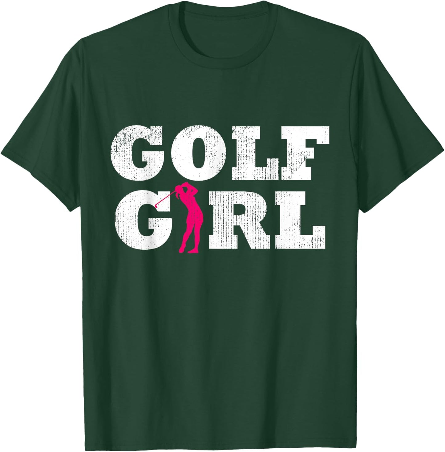 Golf Girl Player Golfer Golfing Silhouette Sport Gift T-Shirt - T-Shirt | Forest
