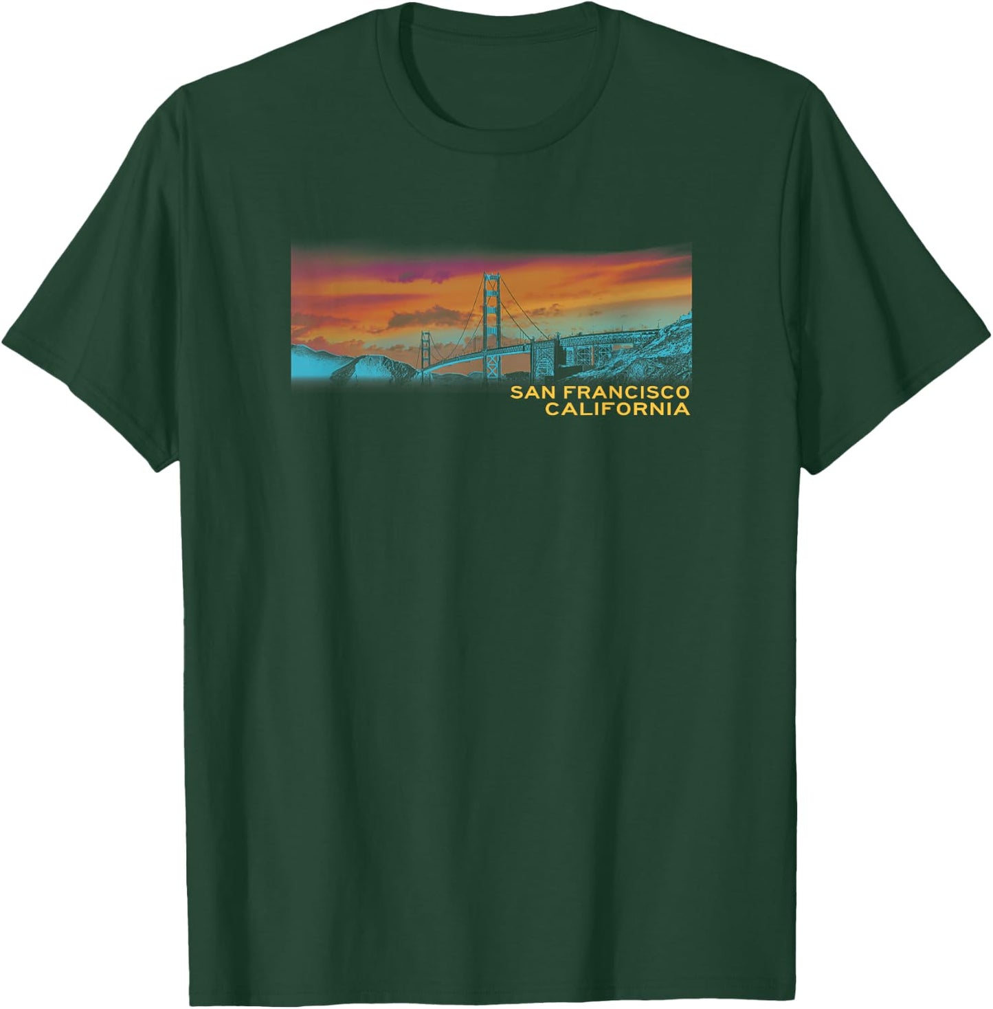 Golden Gate Bridge San Francisco, California T-Shirt - T-Shirt | Forest