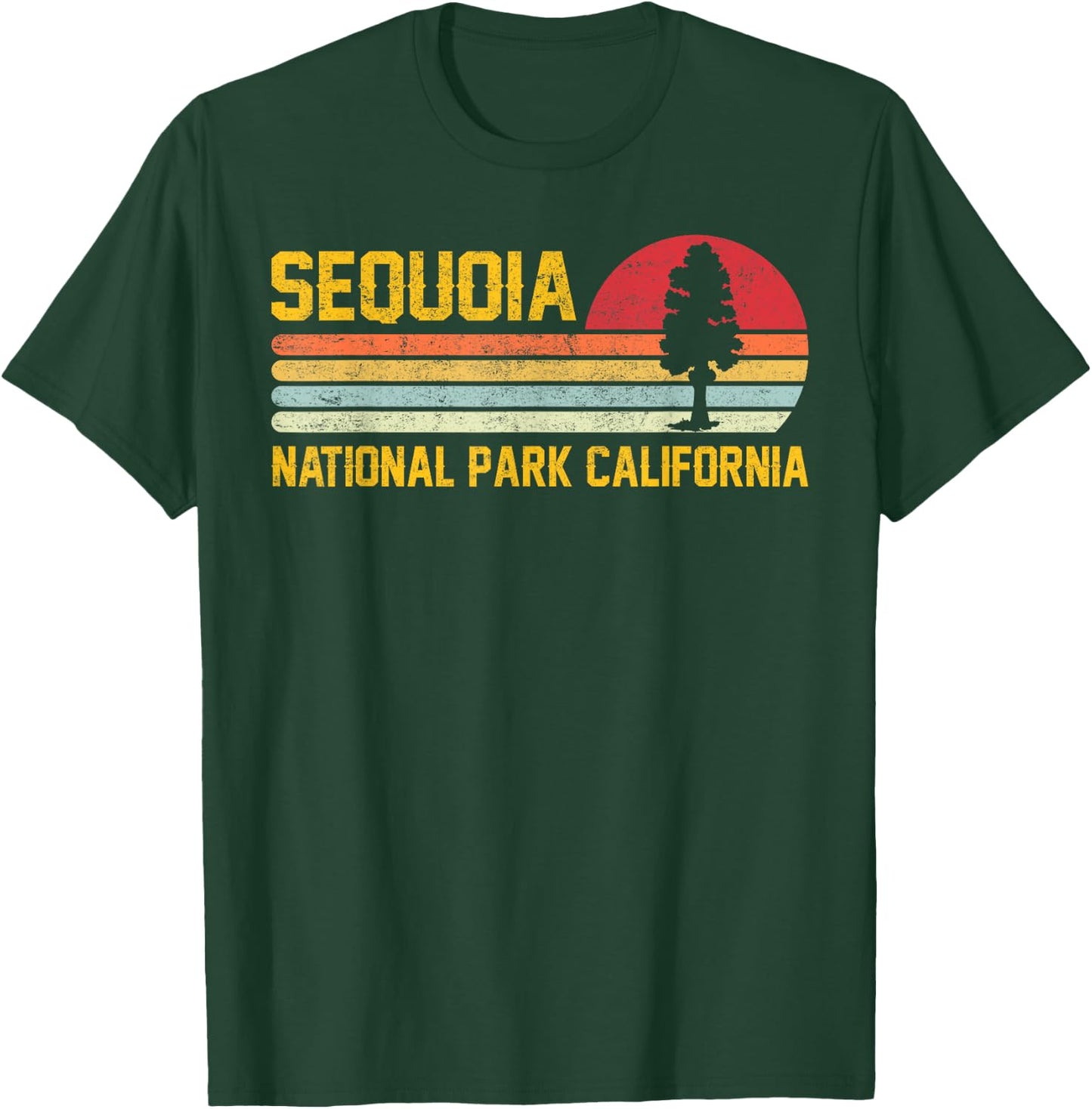 Sequoia National Park California Retro Adventure T-Shirt - T-Shirt | Forest