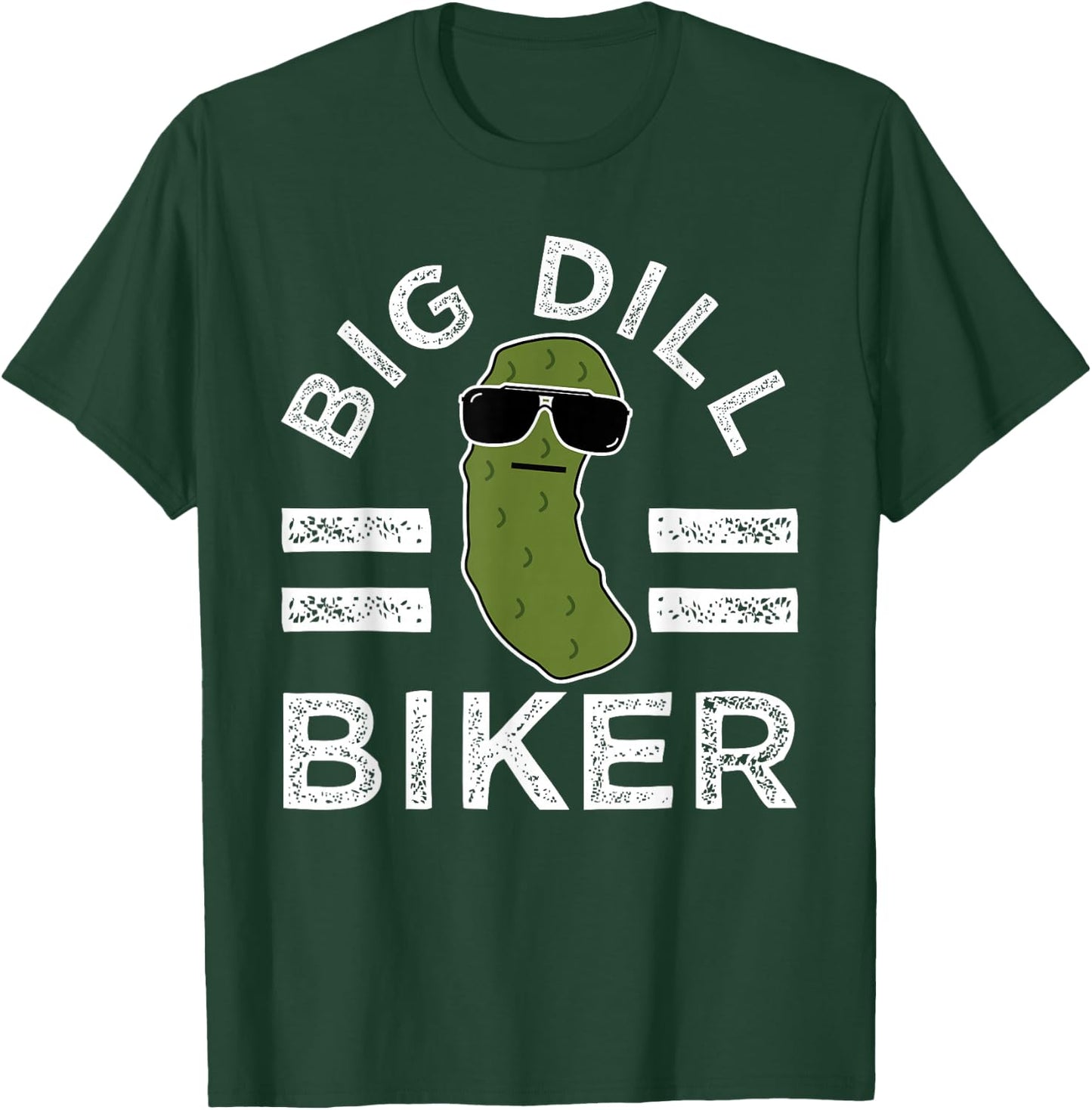 Pickle Pun Big Dill Biker Fun Mountain Bike Motorcycle Humor T-Shirt - T-Shirt | Forest