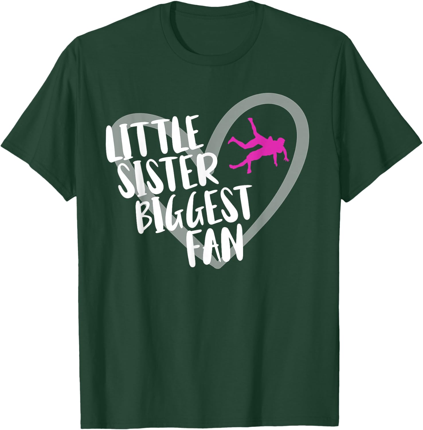 Wrestling Sister Heart Little Sister Biggest Fan T-Shirt - T-Shirt | Forest