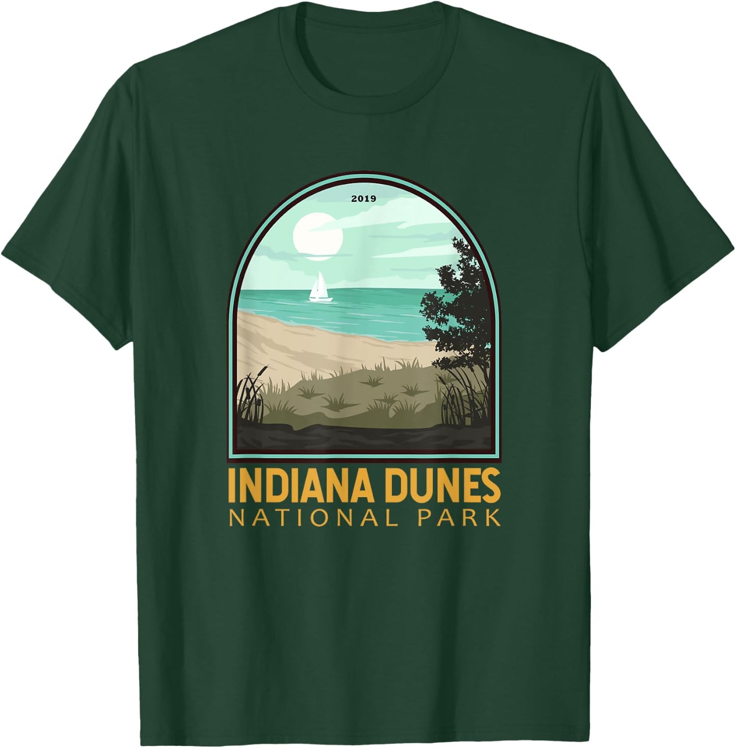 Indiana Dunes National Park Vintage Emblem T-Shirt - T-Shirt | Forest