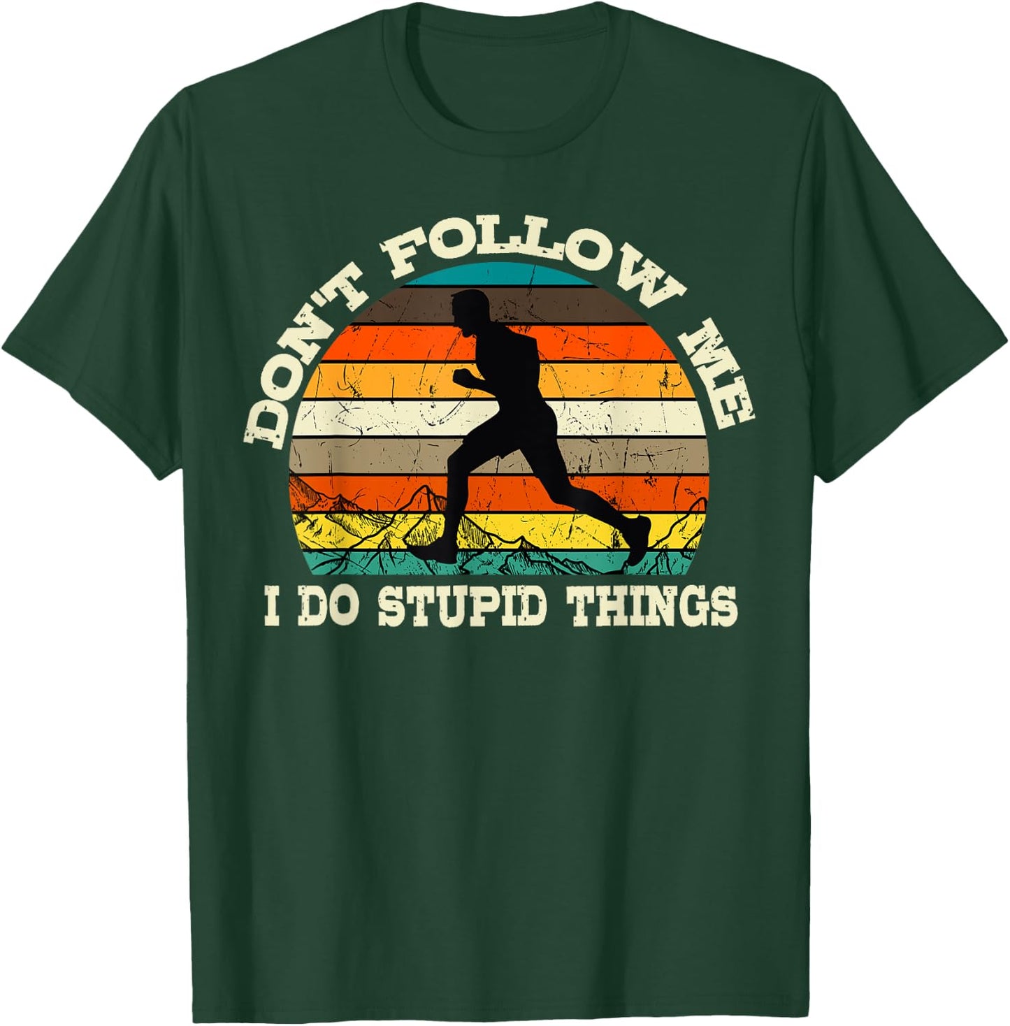 Trail Running Retro Vintage Ultra Runner Mountain Sport T-Shirt - T-Shirt | Forest