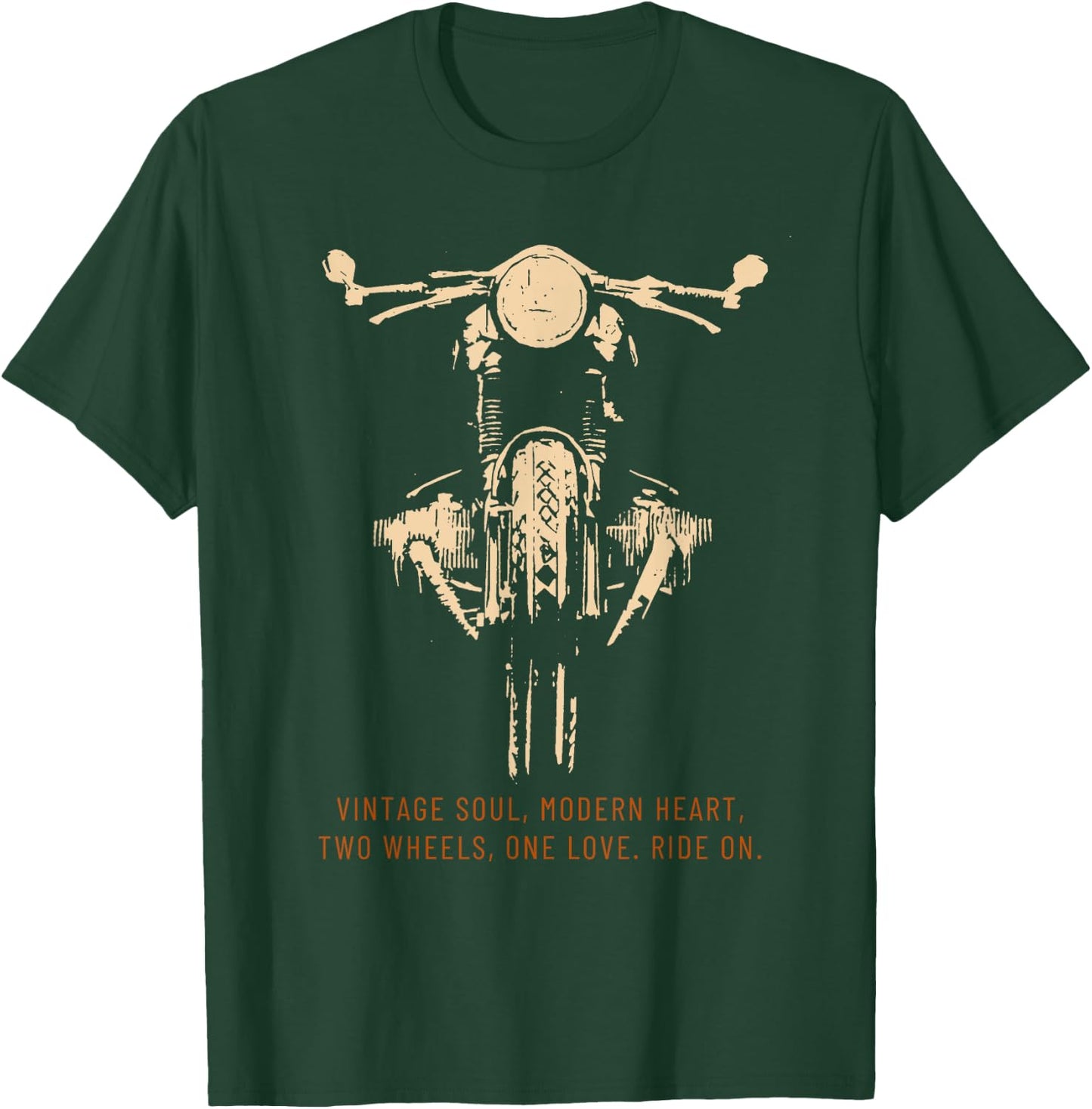 Vintage Motorcycle: Biker Rider Vintage Men's T-Shirt - T-Shirt | Forest