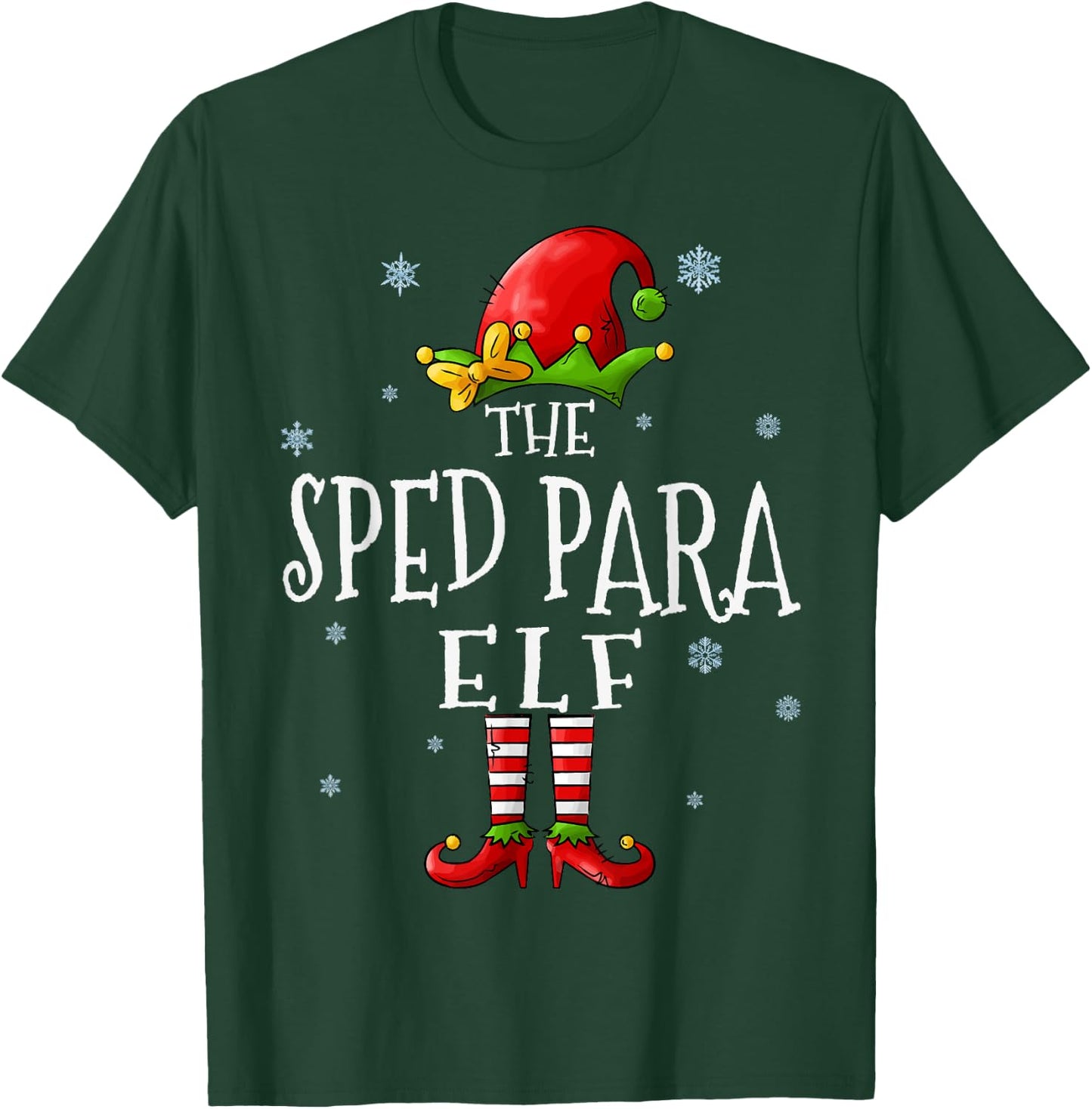 The Sped Para Elf Squad Funny Xmas Groupe Matching Christmas T-Shirt - T-Shirt | Forest