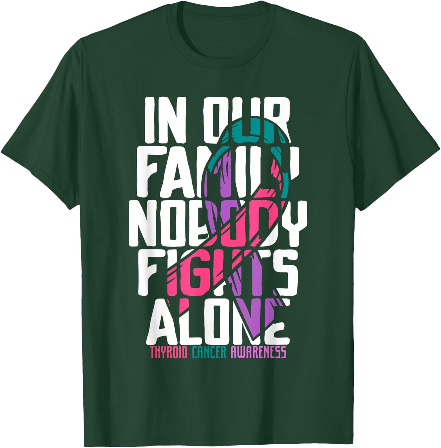 Thyroid Cancer Support Family Thyroid Cancer Awareness T-Shirt - T-Shirt | Forest