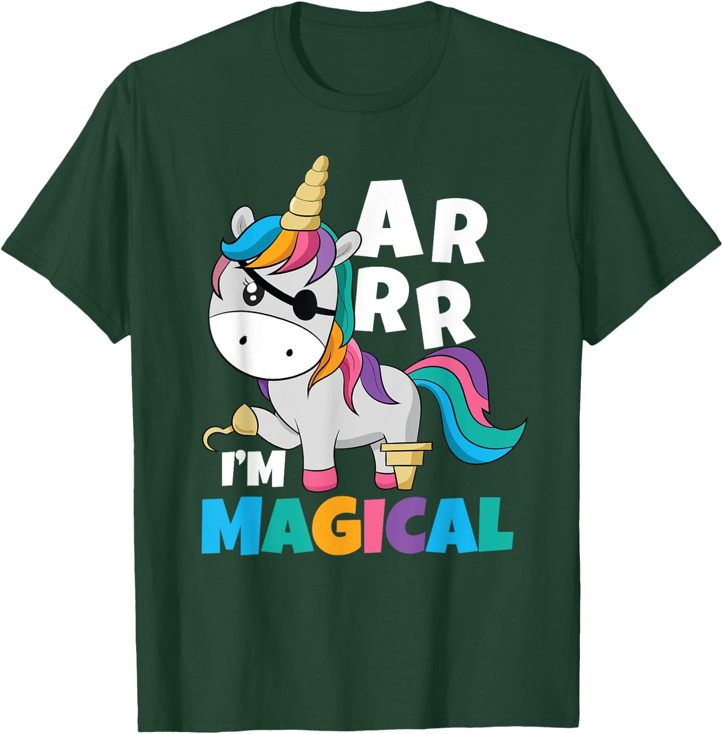 I'm Magical Caribbean Freebooter Toddler Girl Unicorn Pirate T-Shirt - T-Shirt | Forest