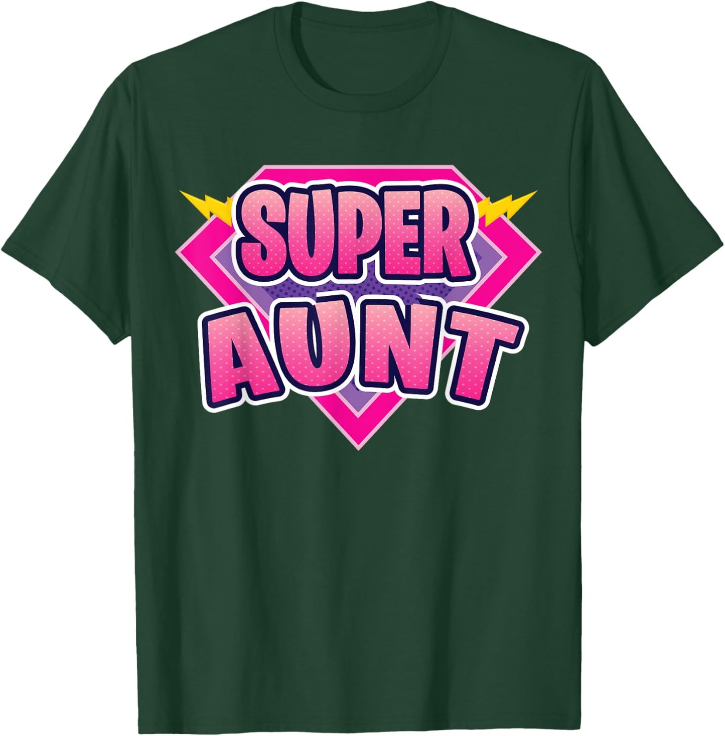 Super Aunt Superhero Grandmother Comic Book Funny Matching T-Shirt - T-Shirt | Forest