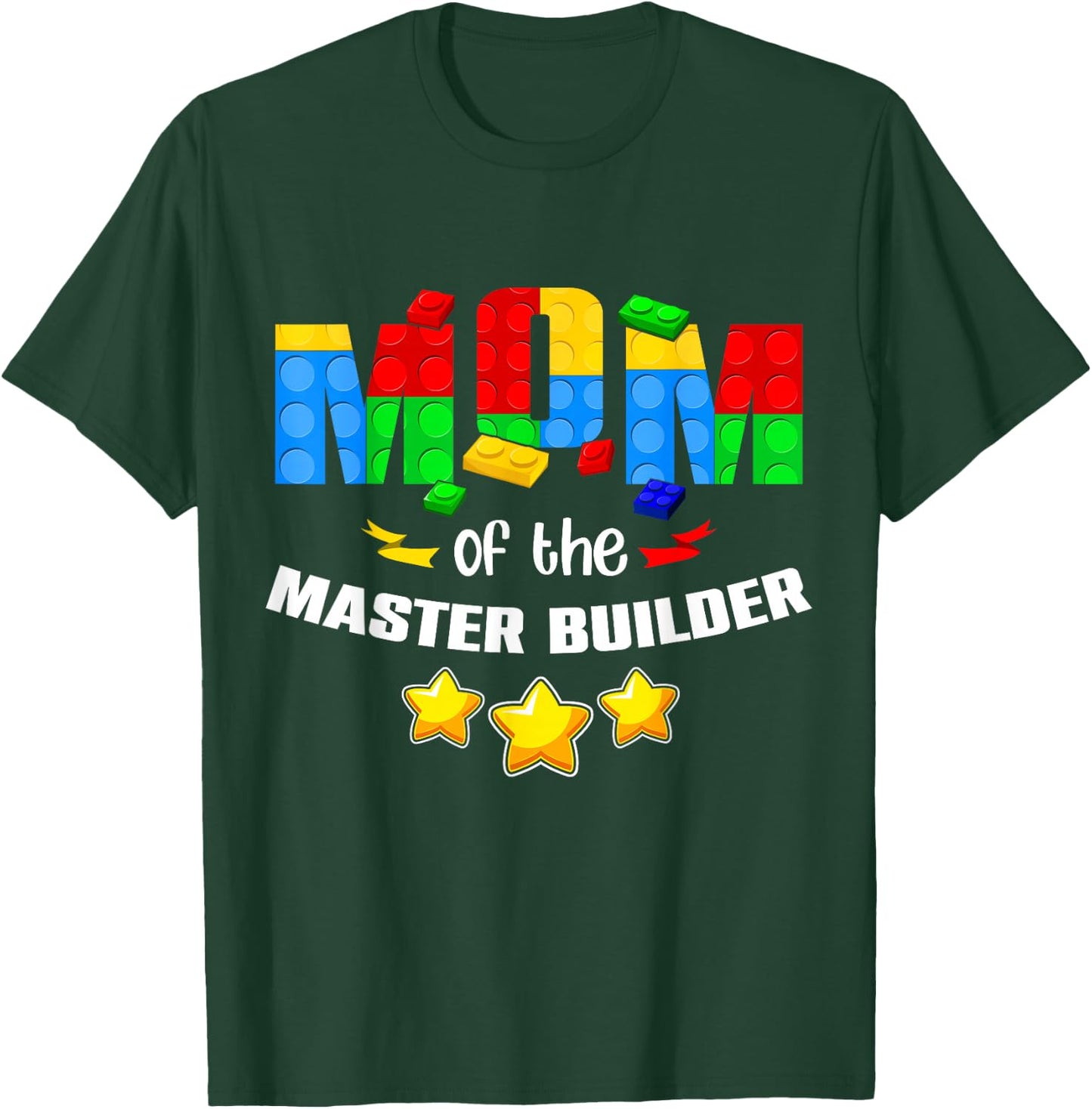 Mom Of The Master Builder Boy Block Toys Kids Brick Builder T-Shirt - T-Shirt | Forest