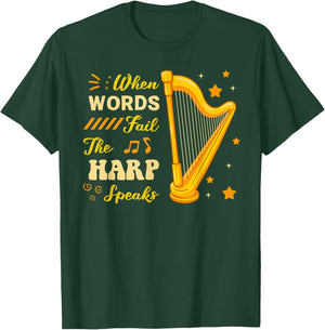 Harp Player Harpist Music Lover Musician Stringed Instrument T-Shirt - T-Shirt | Forest