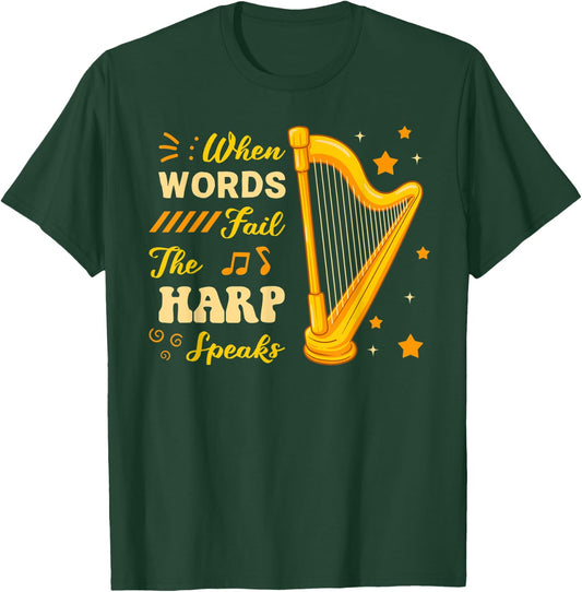 Harp Player Harpist Music Lover Musician Stringed Instrument T-Shirt - T-Shirt | Forest