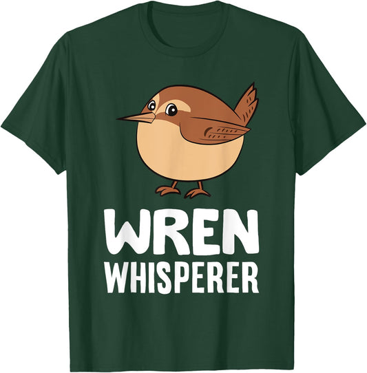 Cute Wren Bird Gifts And Wren Whisperer -Adults & Kids Black Cartoon Small T-Shirt - T-Shirt | Forest
