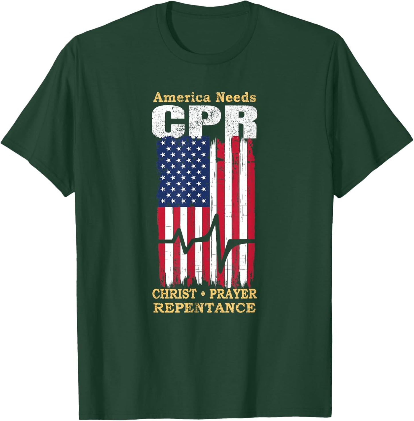 America Needs CPR Christ Prayer Repentance Christian Savior T-Shirt - T-Shirt | Forest