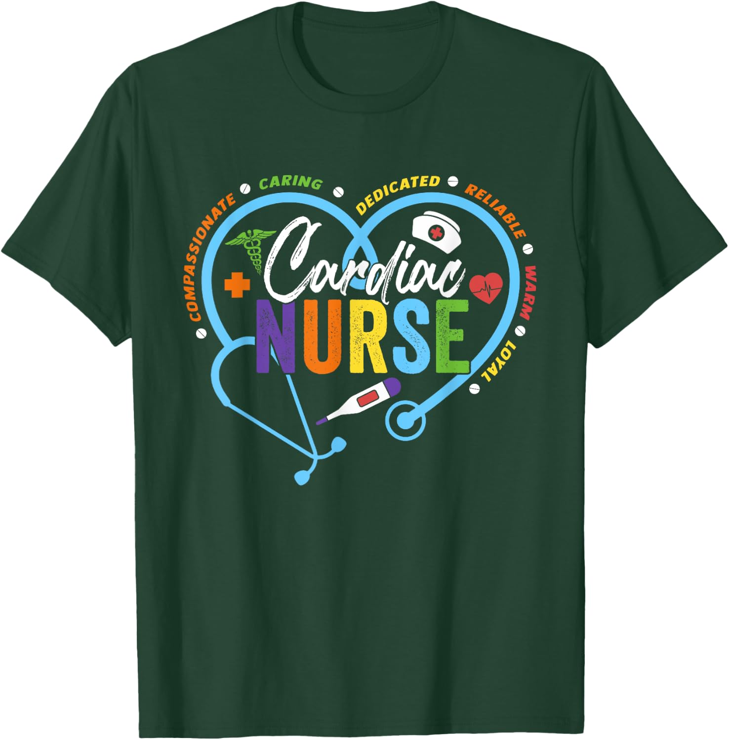 Cardiac Nurse Shirt Cardiology Nurse Cardiologist T-Shirt - T-Shirt | Forest