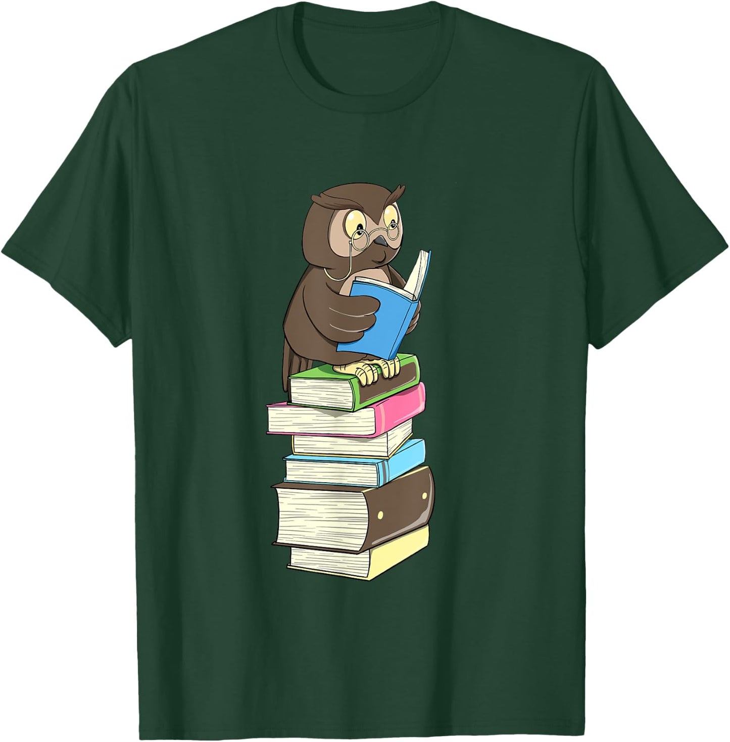 Owl Reader - Books Bookworm Bird Animal Lover Ornithologist T-Shirt - T-Shirt | Forest