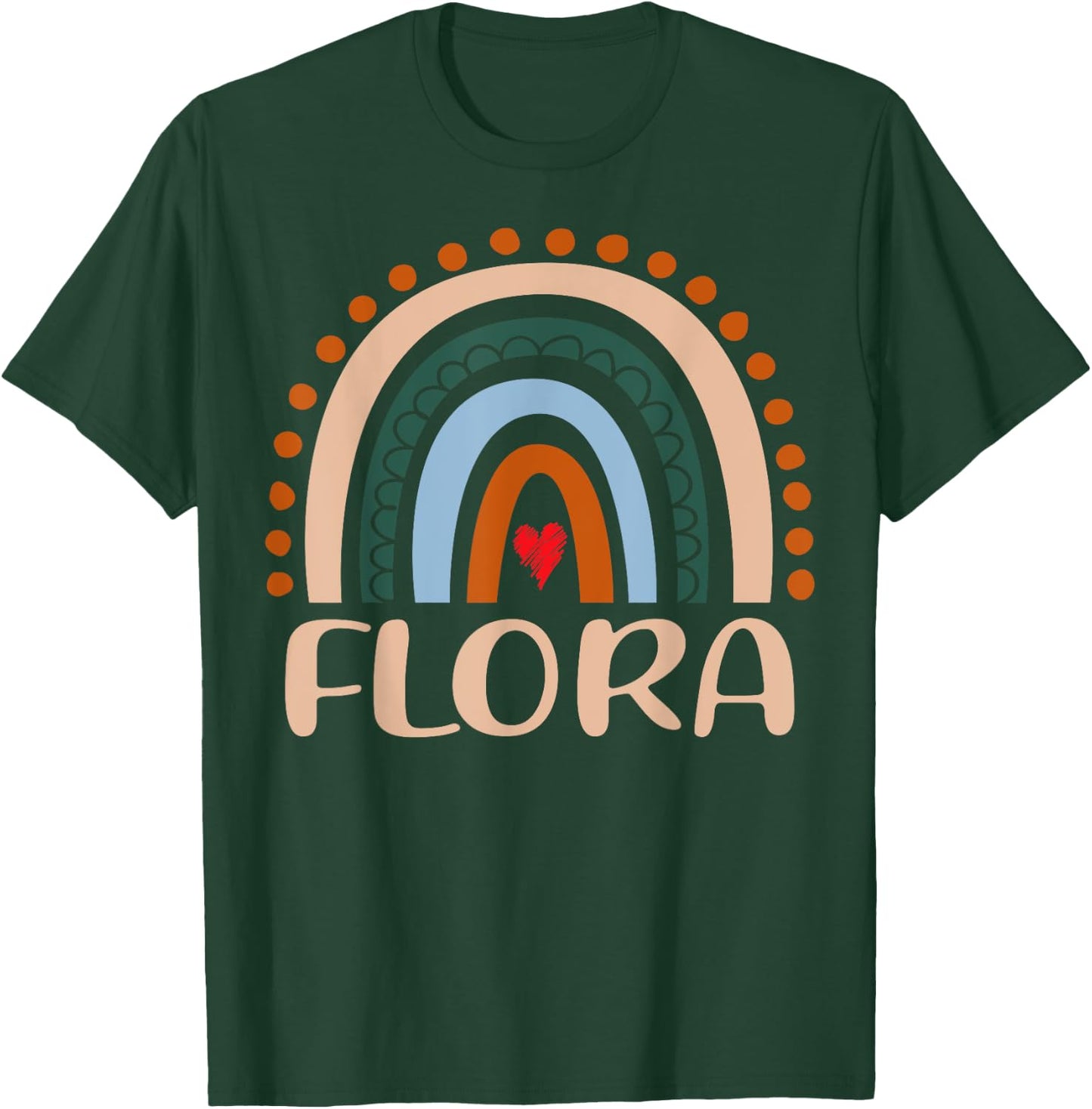 Flora Name Personalized Funny Women Rainbow Flora T-Shirt - T-Shirt | Forest
